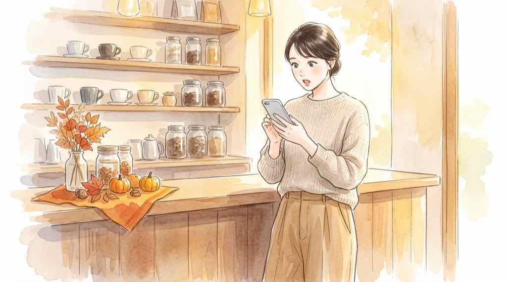 alt: 新旧料金表を前に驚いた表情を浮かべる女性のイラスト