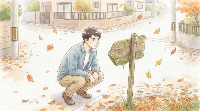 生活道路30km/h規制の標識を確認するイラスト