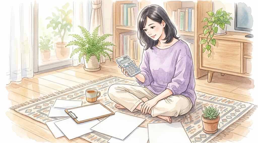 銀行の窓口で契約書を確認する様子
