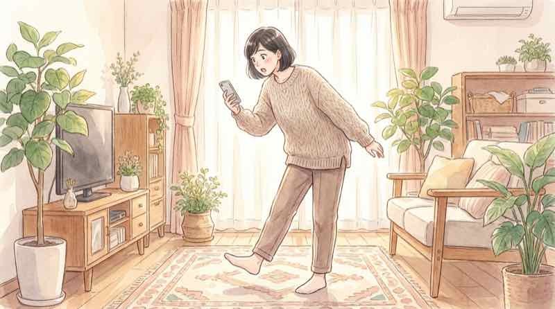 中国ビザ申請の総額を電卓で試算する女性