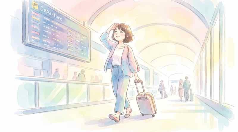 2027年の中国旅行予約カレンダーを確認する女性