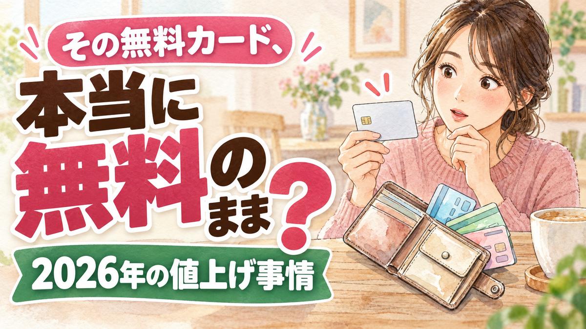 クレジットカード 年会費 値上げ 2026 無料カードの条件を確認する女性