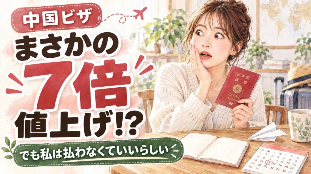 中国ビザ値上げで16750円になる対象者を確認する女性のイメージ