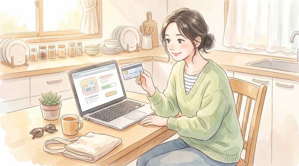 共通テスト用の顔写真を撮影する女性のイラスト
