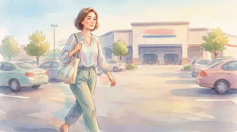 コストコ ケーキ 明後日受取に向けて倉庫店へ向かう様子のイラスト