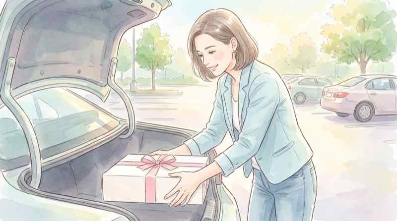 コストコ ケーキ 持ち帰りの注意点を確認するイラスト