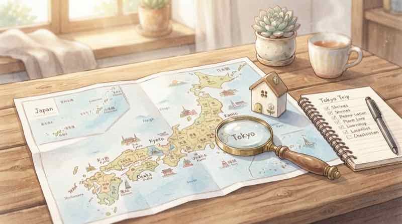 大和ハウス 23道県 どこが対象か調べて不安そうにスマホと資料を見比べる女性のイラスト