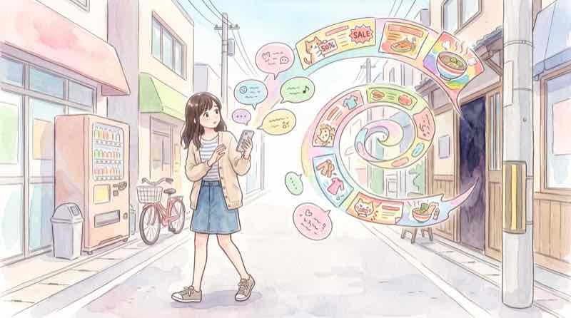 ダークパターン 規制の資料とパソコンを見比べる女性のイラスト