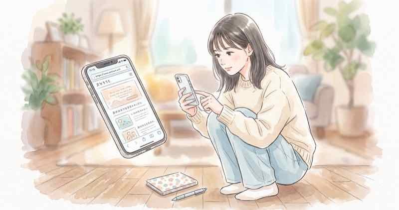 ダークパターン 解約に向けスマホで証拠のスクリーンショットを撮る女性のイラスト