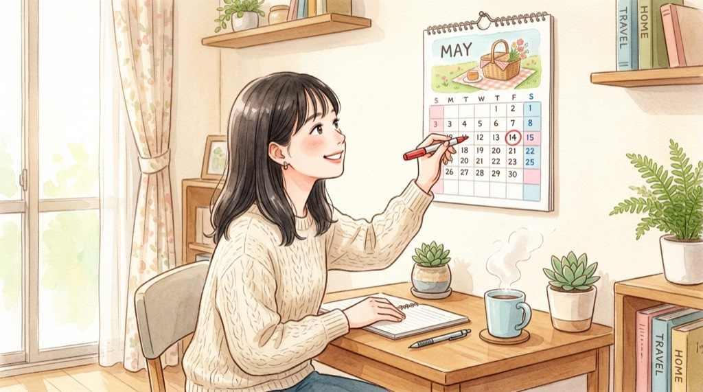 キャラクターくじ再入荷・再販情報を確認している女性