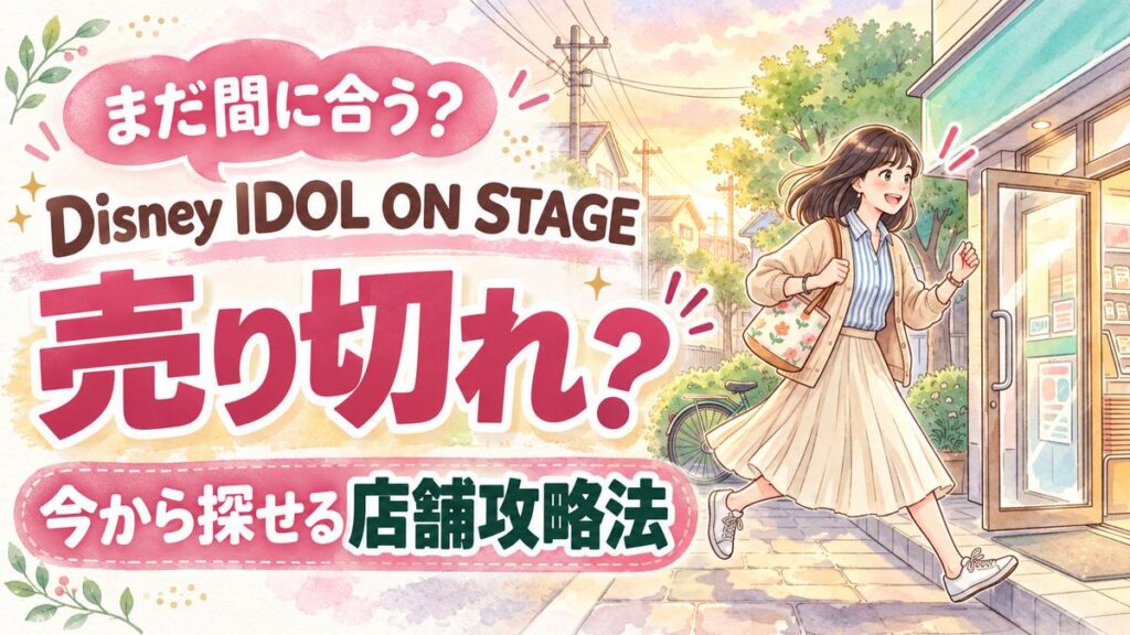 Disney IDOL ON STAGE Happyくじ取扱店舗の探し方と在庫確認方法を調べる女性