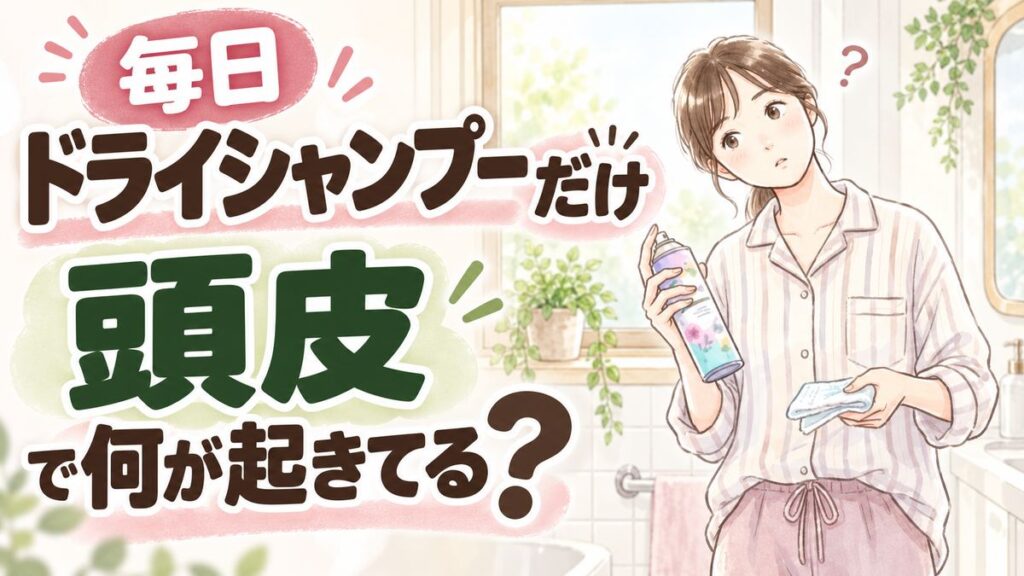 ドライシャンプー 毎日の使い方に悩みスプレーとシートを見比べて考える女性