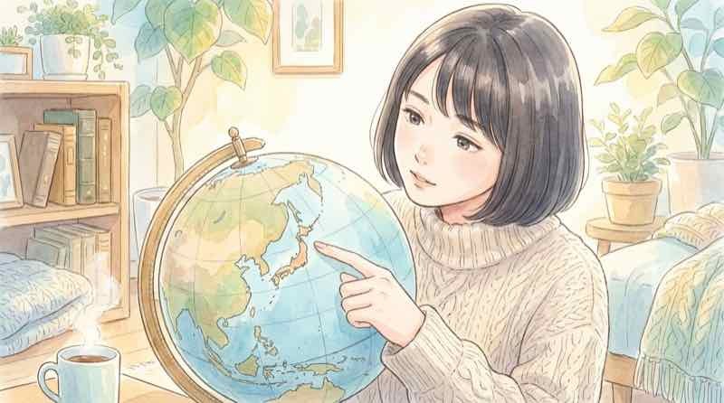 イコールアース図法とメルカトル図法を並べて比較したイメージ