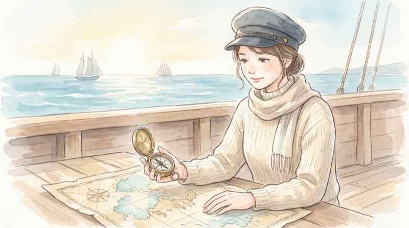 航海図やナビゲーションで使われる地図のイメージ