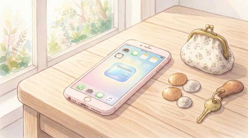 ファミペイ倒産の影響で残高が心配になりスマホを確認する女性のイメージ