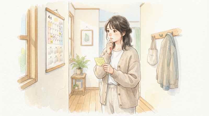 検診結果票を見ながら受診をどうするか迷っている女性