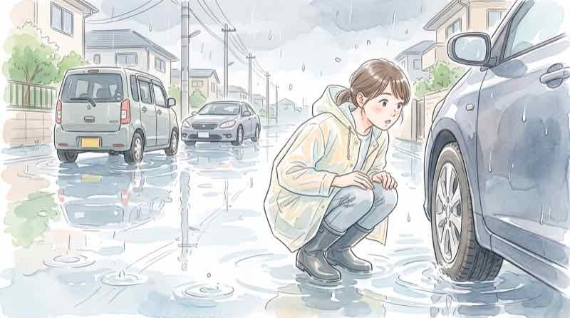 水害に強い車メーカーはどこかを考える女性のイメージ