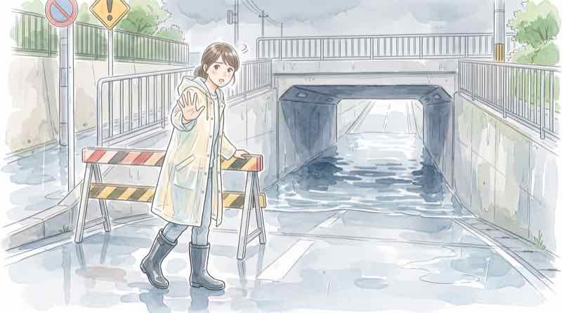 水深の目安と実際の危険水位の違いを考えるイメージ
