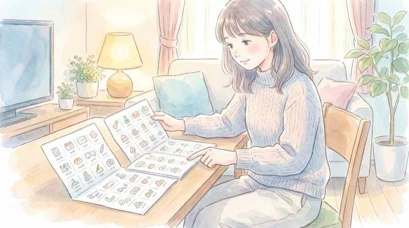 インフルエンザワクチンを9月に打つべきか腕を組んで考える女性