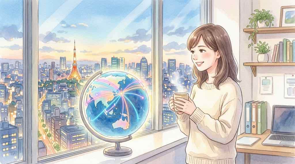 日立 GlobalLogic日本上陸をイメージしたイラスト