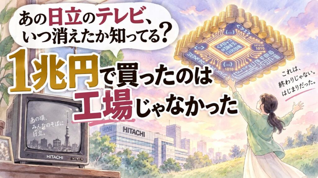 日立 GlobalLogic 1兆円買収を象徴するイラスト