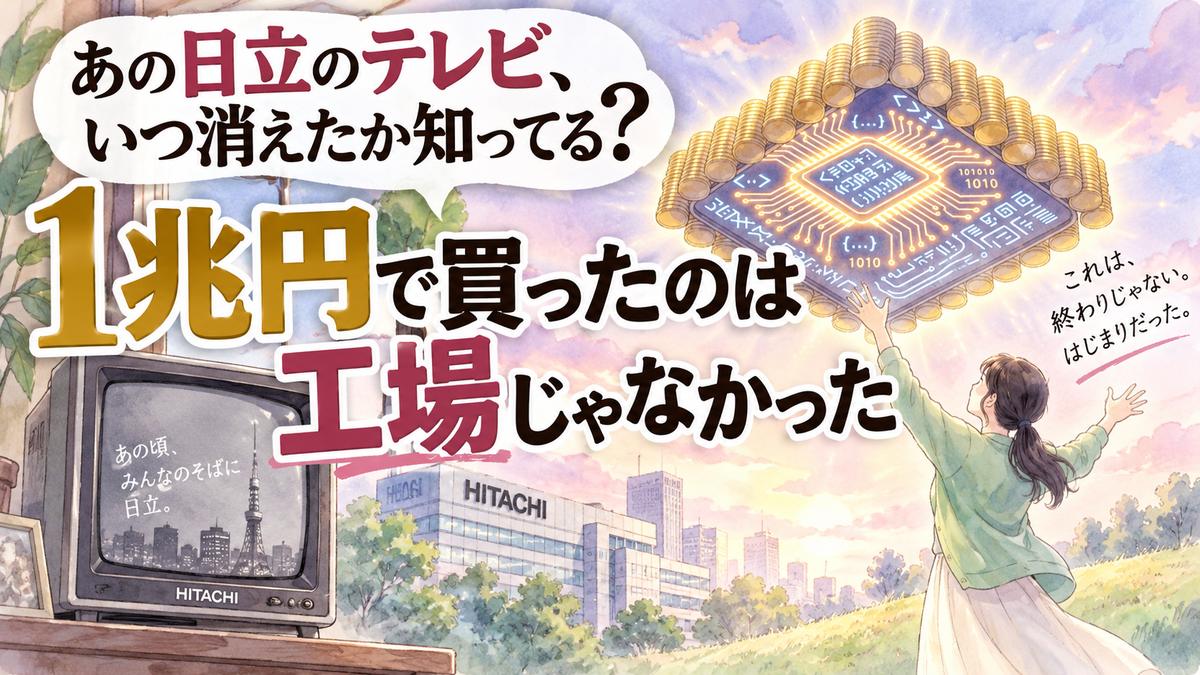 日立 GlobalLogic 1兆円買収を象徴するイラスト