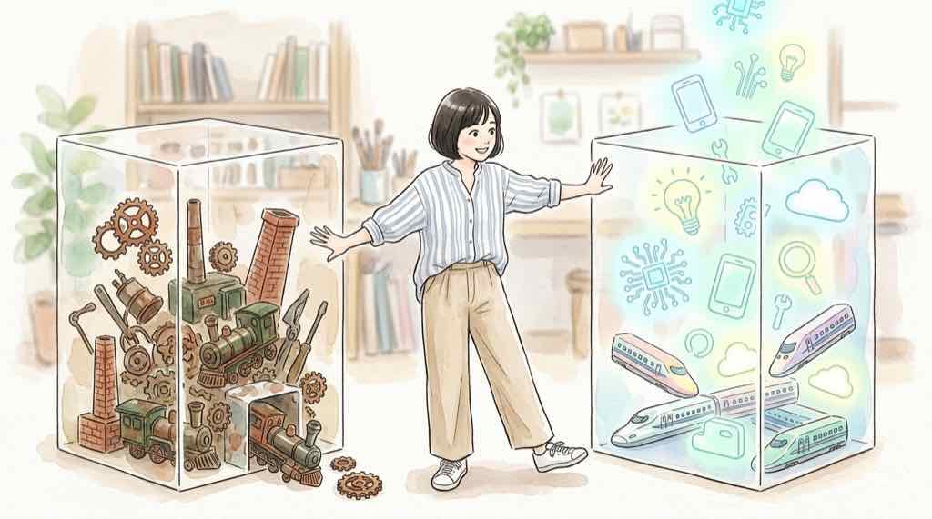 GlobalLogic買収1兆円を電卓で計算する女性のイラスト