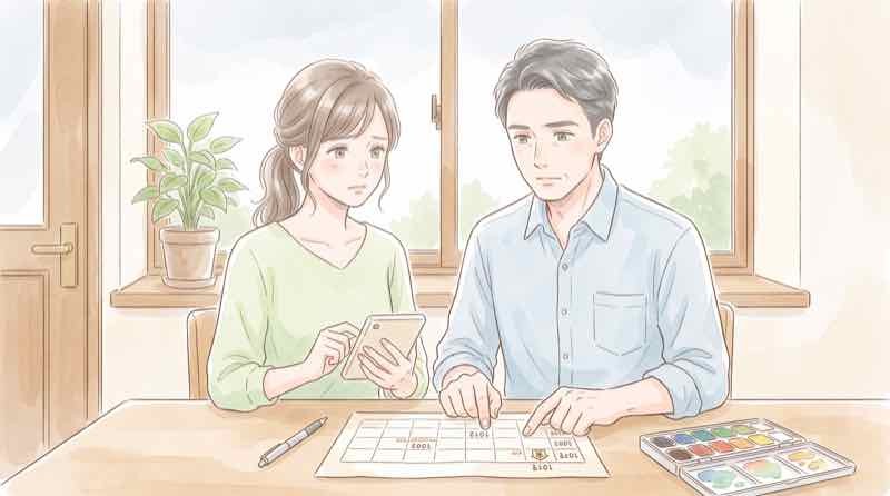 定年までの年数が短い世帯が住宅ローンの返済を心配するイメージ