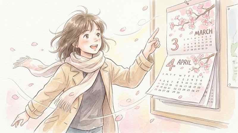 無印iPhone 18の発売がいつになるか2027年春のカレンダーを指さす女性