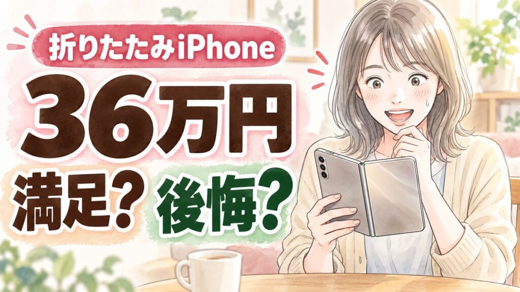 iPhone Duoを買う理由と買わない理由を考える女性、窓辺で笑顔