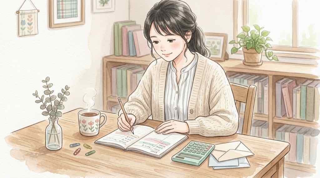 お金や生活のことを考えるイメージ