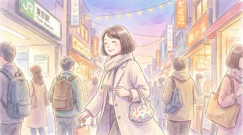 赤羽駅前を歩いて花火会へ向かう来場者の様子