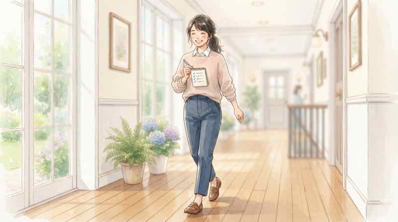 LINE PayPay連携延期の報道を見て今やることをチェックリストで確認しながら前に進む女性