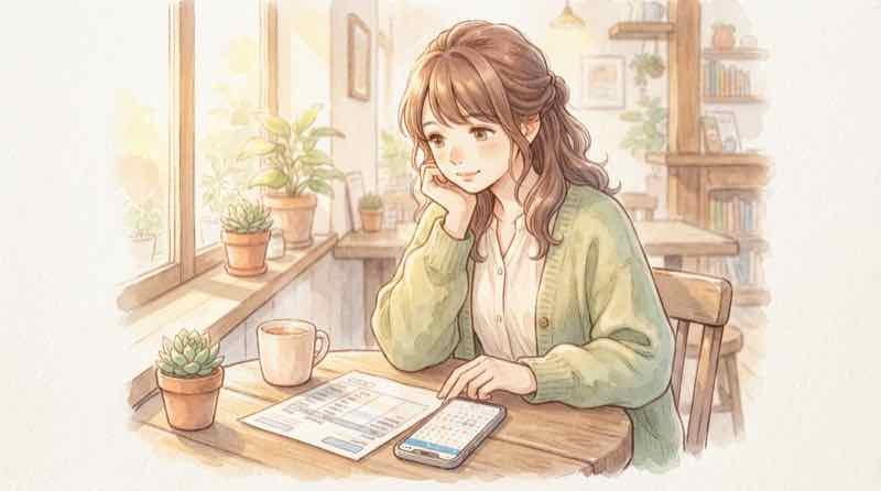 給料明細と発効日の関係を確認する様子