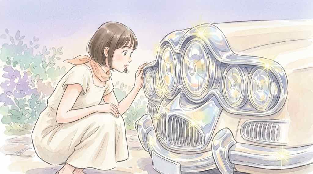 光岡LA1の丸目4灯とクロームグリルが目立つ新型オープンカーの外観イメージ