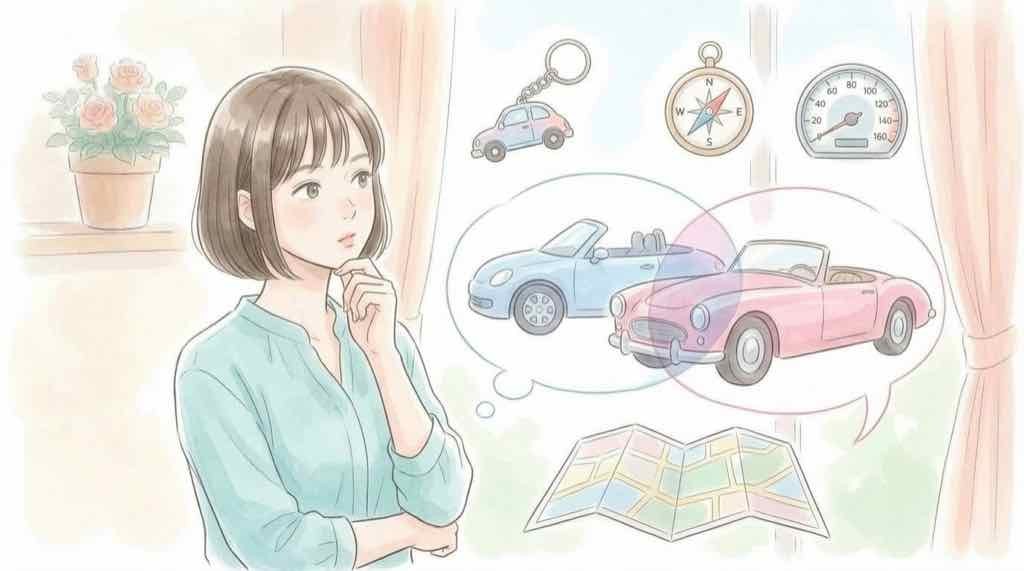 光岡LA1のベース車として推測されるマツダロードスターとのシルエット比較イメージ