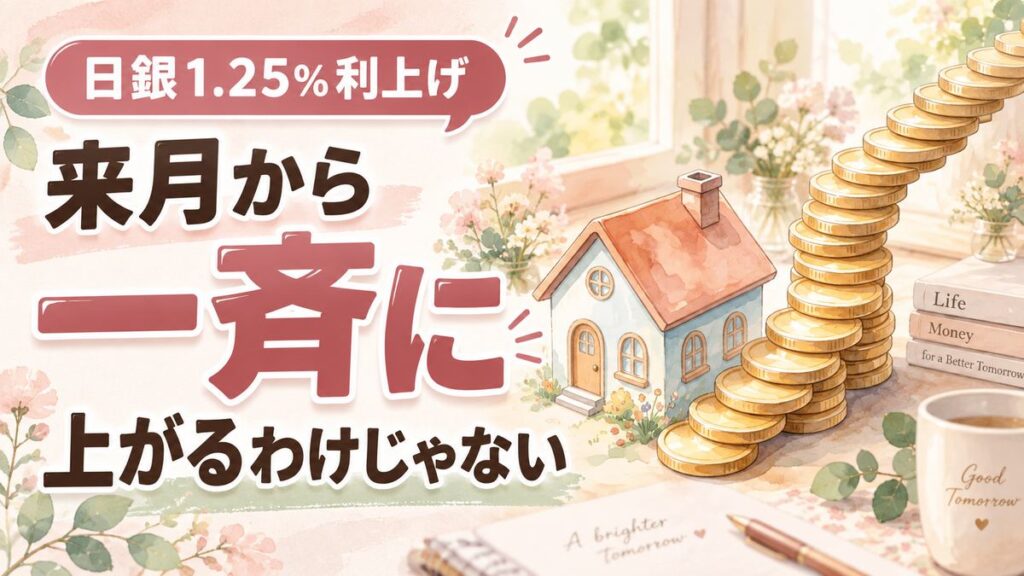 日銀利上げ1.25%で住宅ローンはどうなるか説明する女性