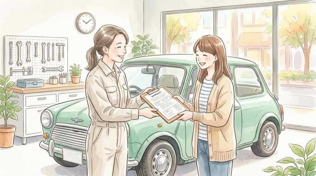 光岡自動車をディーラー整備士がチェックしている様子