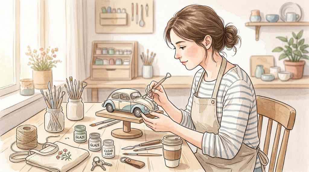 光岡自動車の職人手作り生産の希少性を表現したイラスト