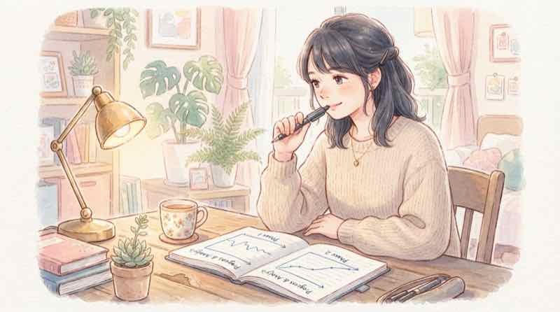 固定金利への借り換えを試算しながら考える女性