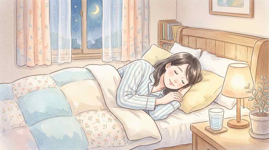 alt: 睡眠の研究について黒板でやさしく説明する女性科学者のイラスト