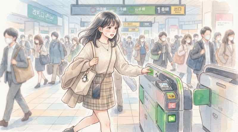 iPhone Handoffで2台持ちのときSuicaやApple Payがどうなるか確認する様子