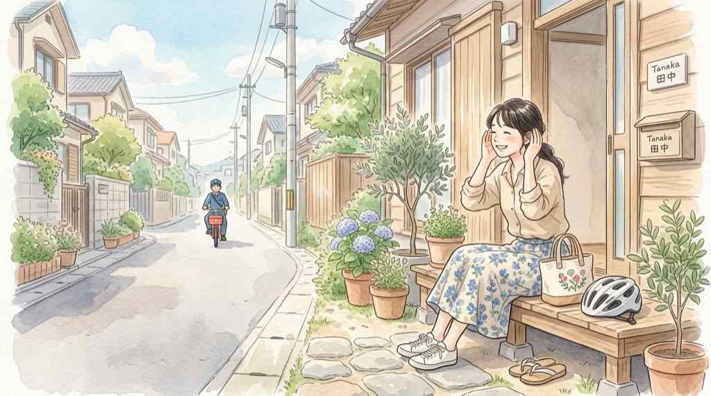 OZmall情報漏洩の対象者か確認する方法を調べる女性のイラスト