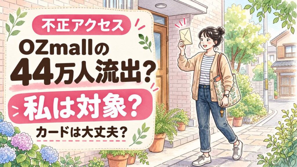 OZmall不正アクセスの時系列を確認する女性のイラスト
