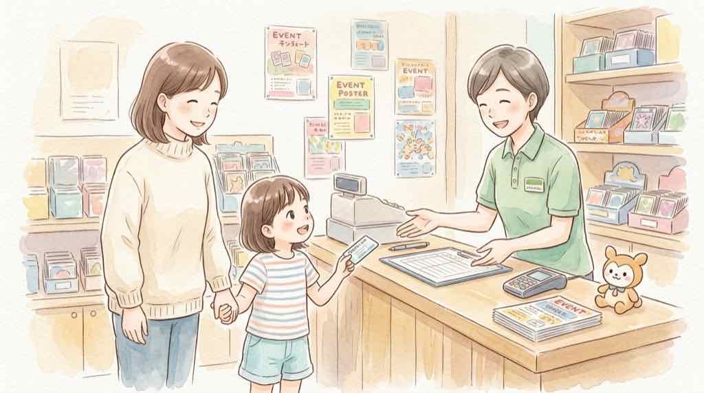ポケカ ジムバトル 参加費 電卓で計算する女性のイラスト
