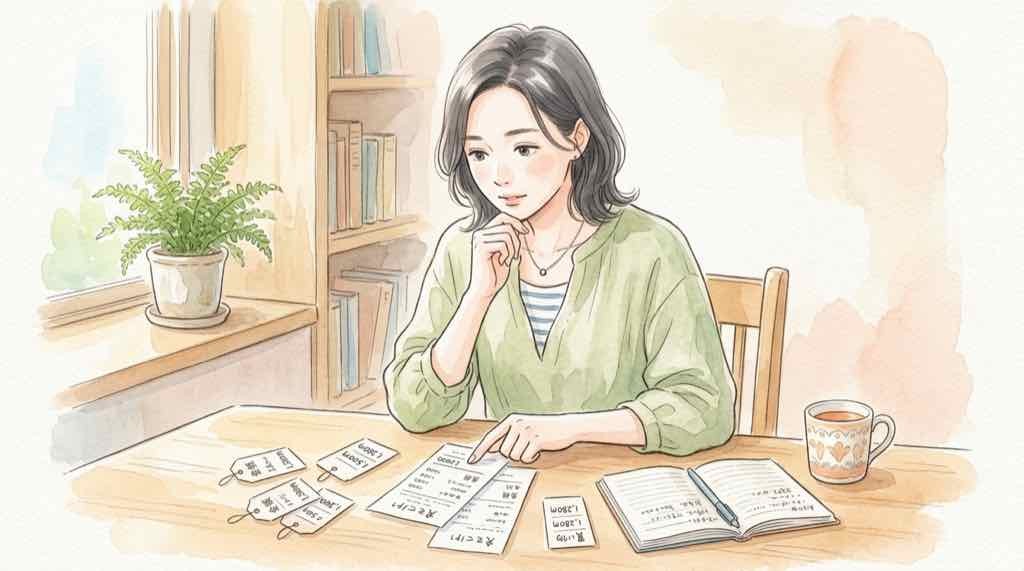 RGBミュウ 封入率 電卓で確率を確認する女性のイラスト