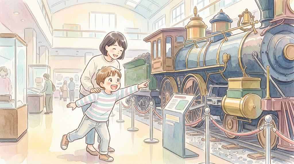 幼児から小学生が屋内施設で1日遊ぶイラスト