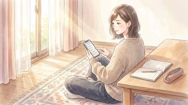 楽天ROOM 昔の投稿にいいねが増えて確認する様子