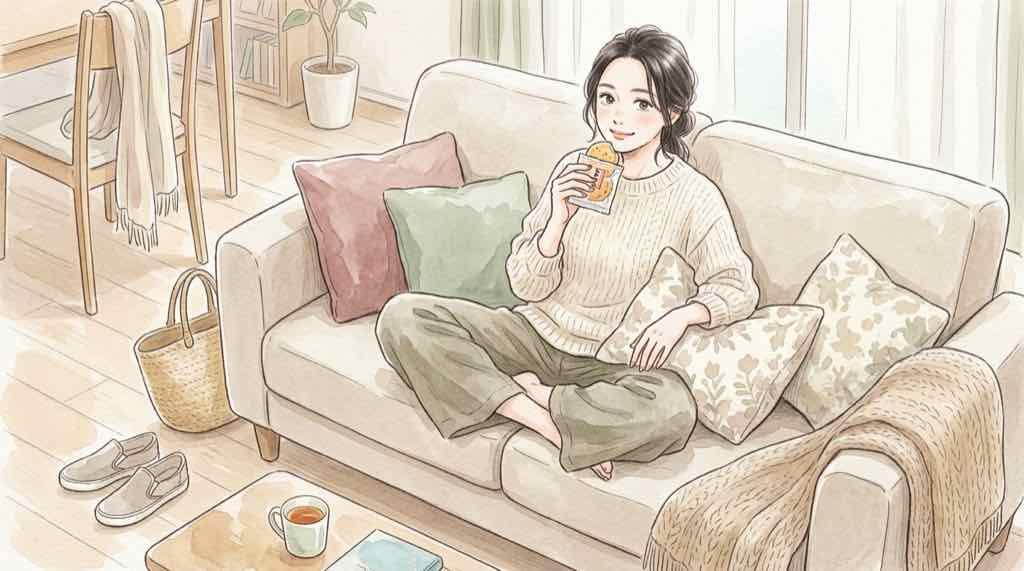 在宅と出社の働き方を比較している女性のイラスト