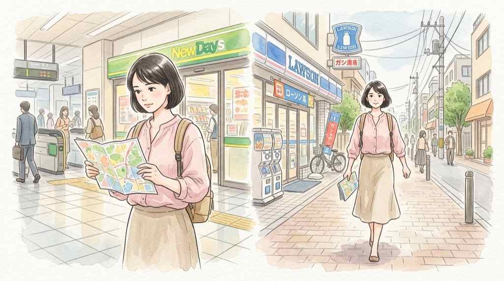 セブンイレブンおにぎりセール全国店舗対象と地域差について調べる女性